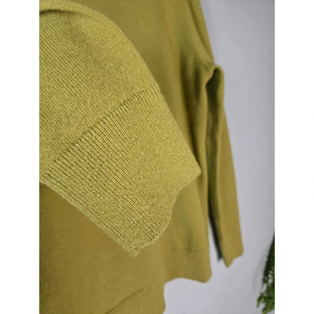 Lafayette 148 New York 100% Cashmere Turtleneck Sweater Green Size L‎